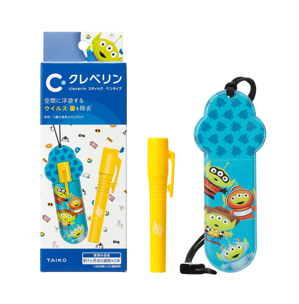 日本 Cleverin 加護靈 - 筆型 三眼怪圖案款-專用筆殼＋三眼怪圖案筆袋＋抗菌筆芯1.0g兩支