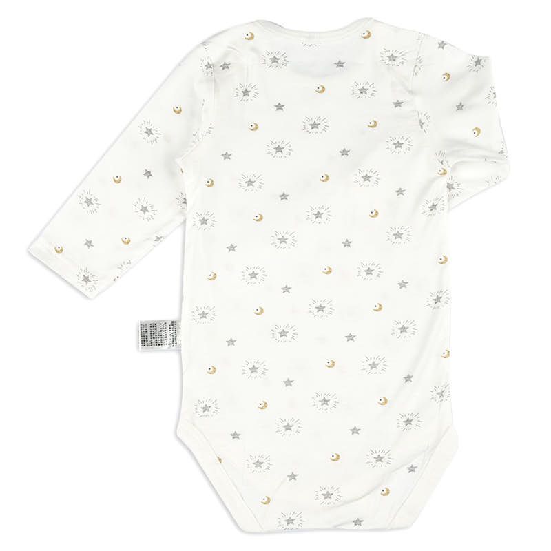 akachan honpo - 長袖套頭式舒適包屁衣-星星-黃色