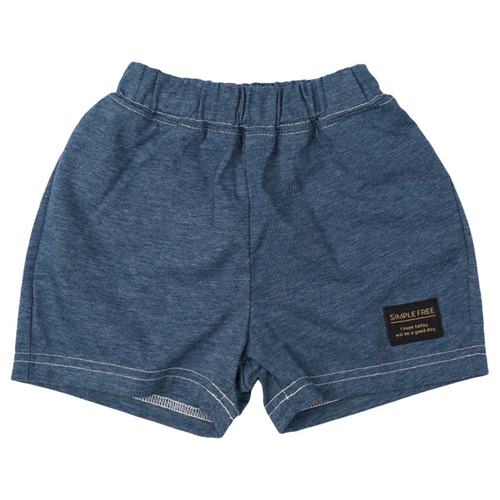 短褲-混紡天竺布-深藍色