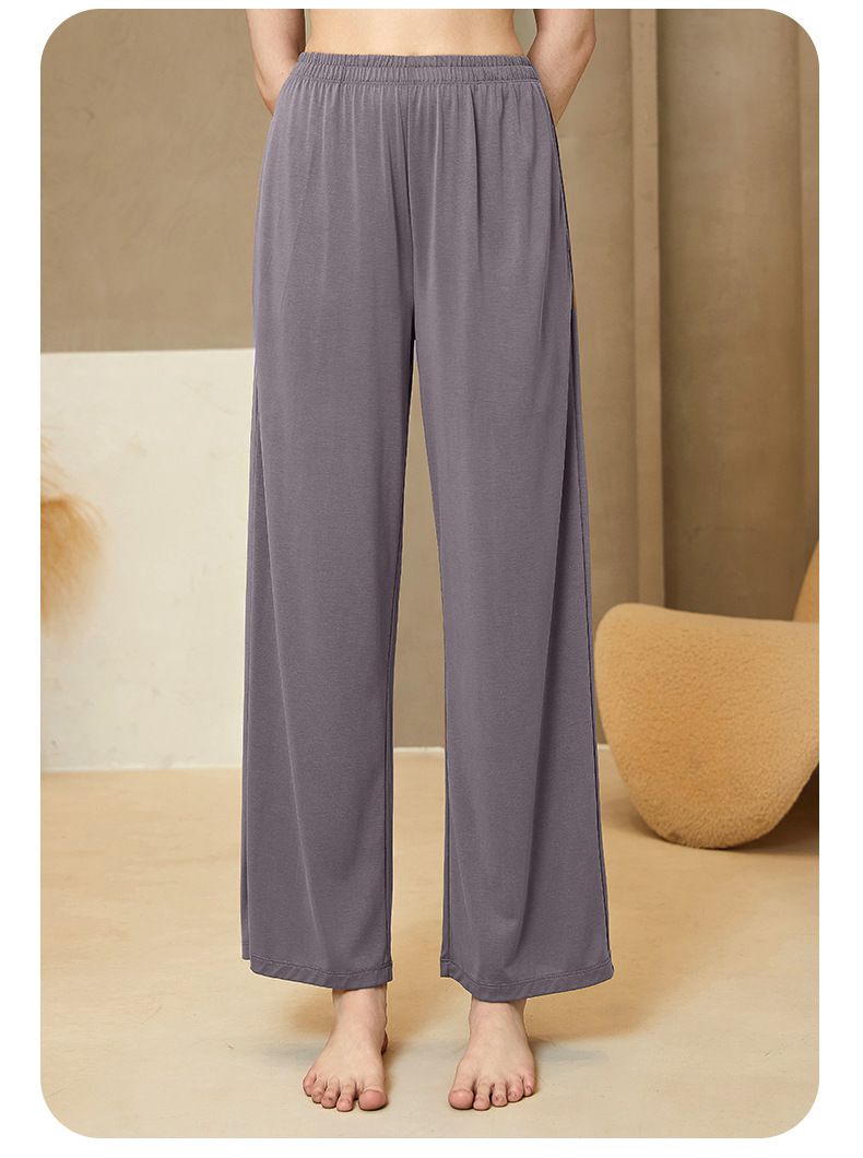 ALWAYS - 棉柔腰鬆緊長褲-棕色