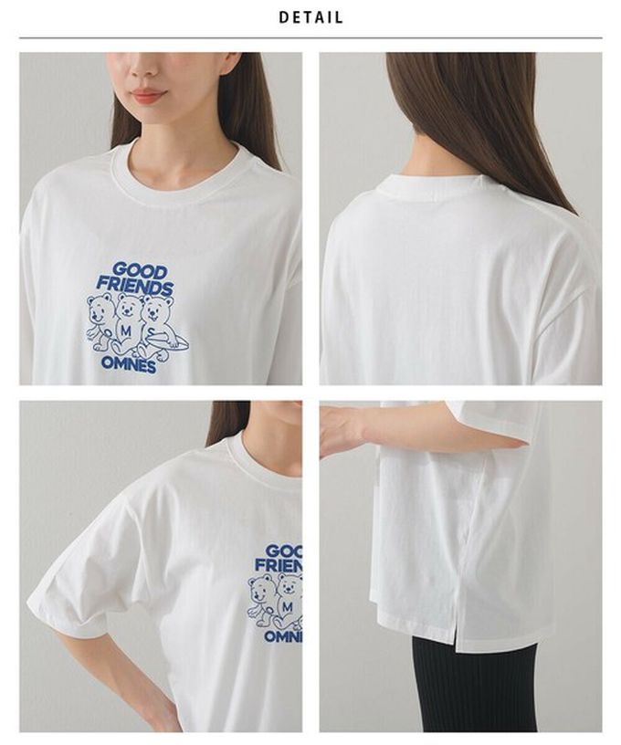 日本 OMNES - 純棉印花休閒短袖上衣-加州露營車-白