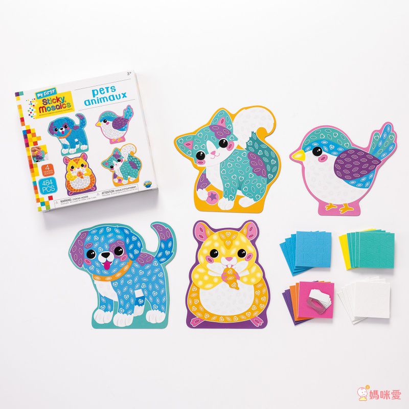 加拿大 Sticky Mosaics - 馬賽克拼貼組-小童-療癒寵物+交通工具+公主世界