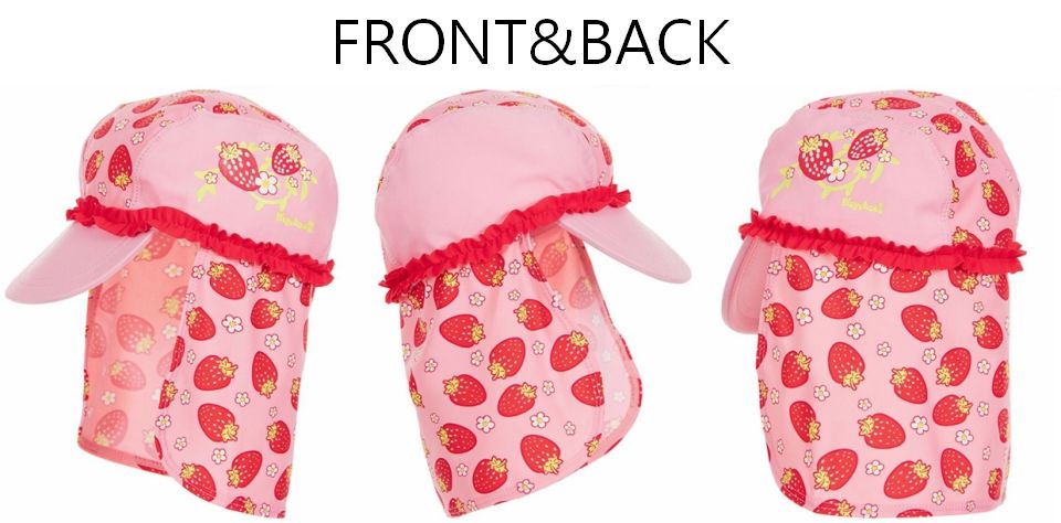 德國Playshoes - 抗UV防曬水陸兩用遮頸帽-草莓