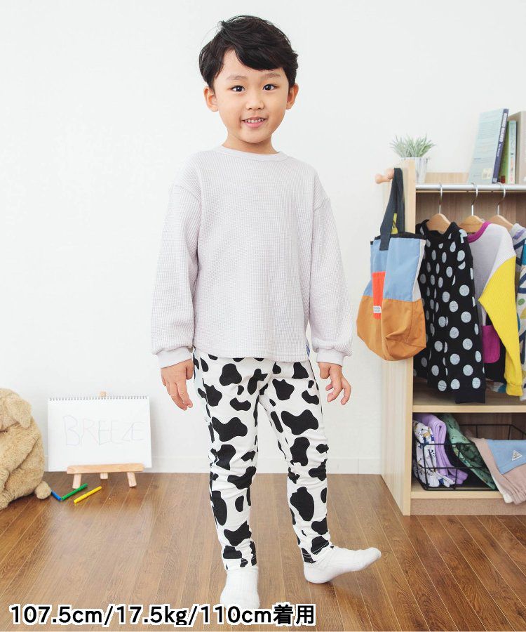 日本 BREEZE - 休閒百搭鬆緊長褲(9分丈)-小車車-淺灰