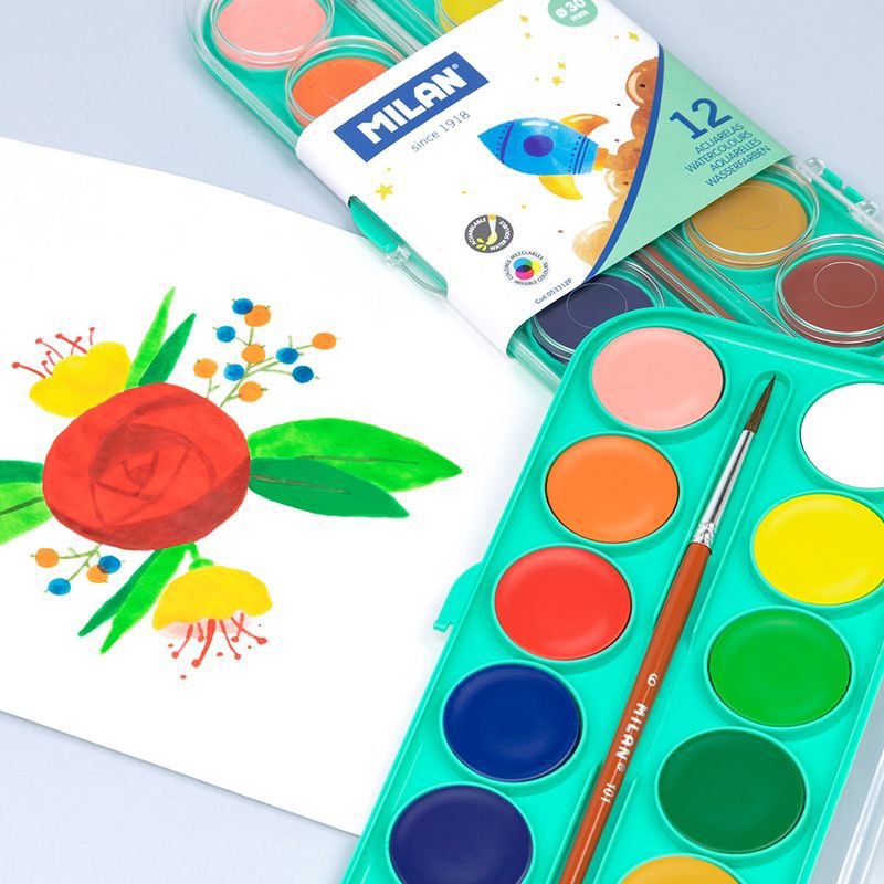 MILAN - 水彩粉餅彩繪盤_基礎色(12色)