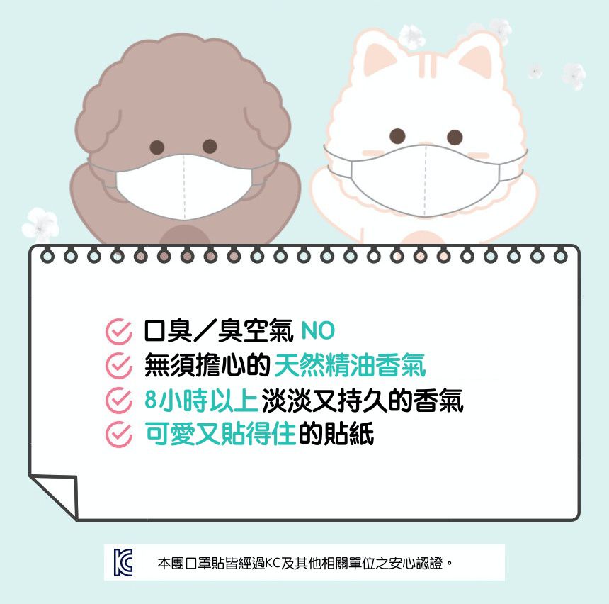 韓國清新口罩貼片❤ 拒絕悶熱、臭空氣 ✘ 貼上！提神又療癒