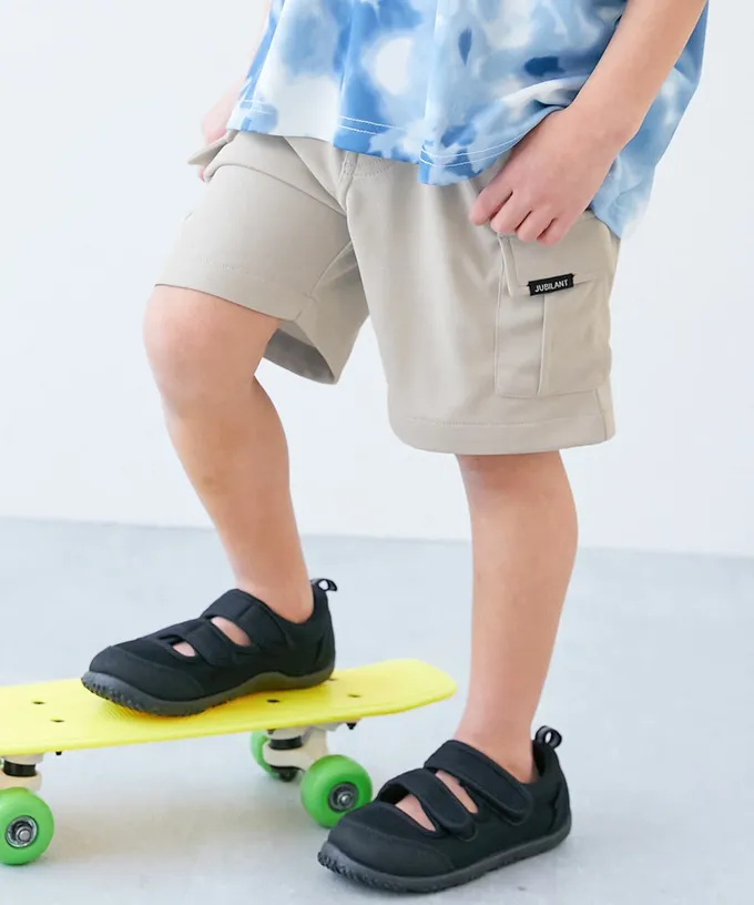 日本 devirock - 涼感速乾網眼 工裝口袋短褲-卡其棕