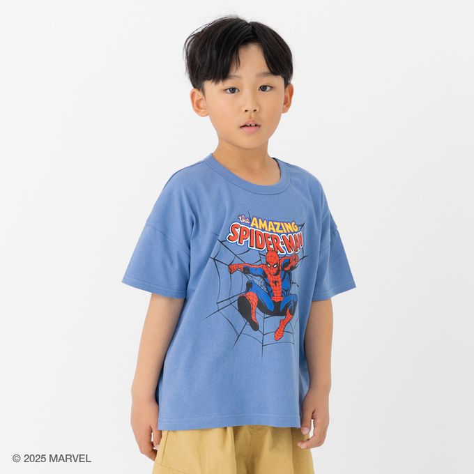 日本 Chil2 - 聯名款  100%棉印花短袖上衣-超級英雄蜘蛛人-白