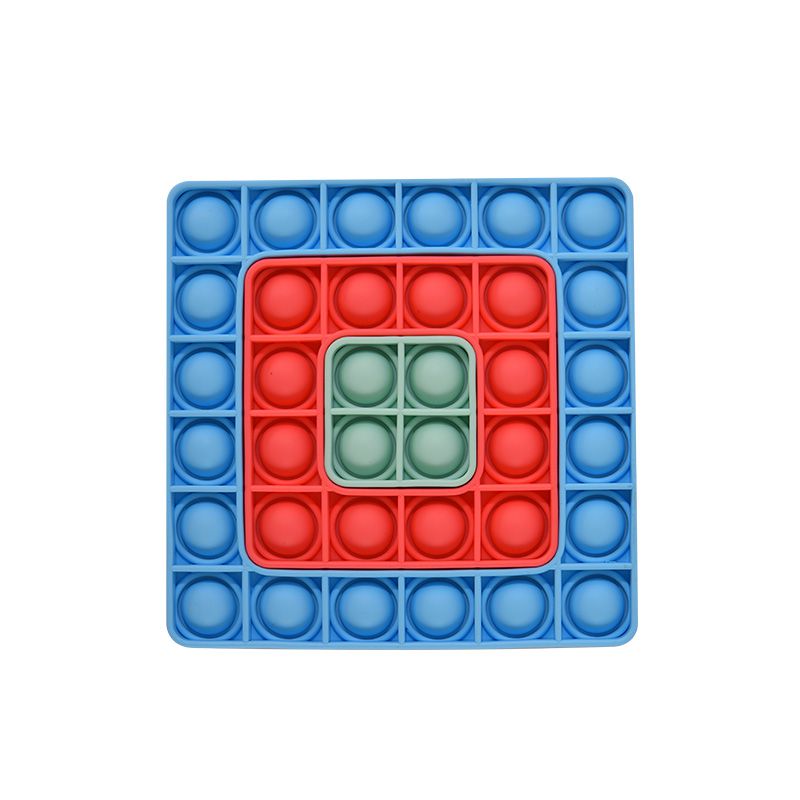 嘻嘻哈哈 - POP IT 療癒玩具-方形組合-藍配橘