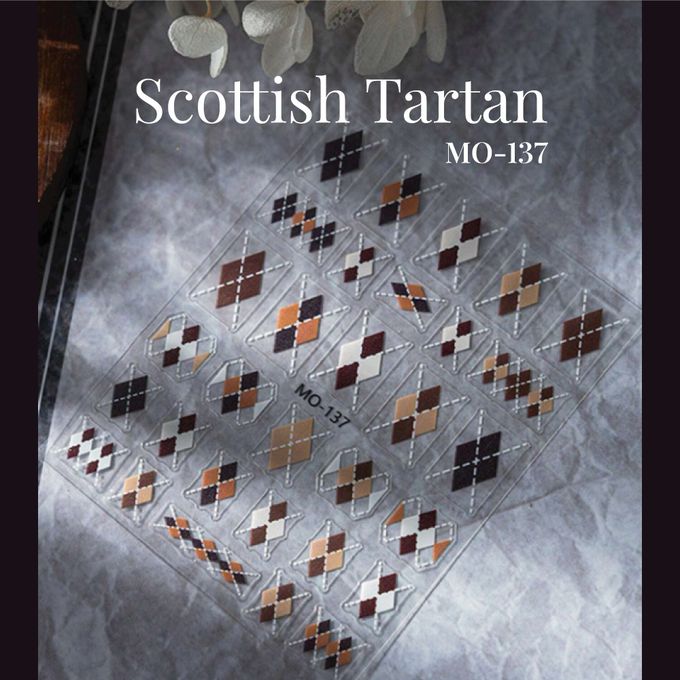 台灣 Cosplus 光妍 - nido mini 微浮雕貼紙-蘇格蘭菱格紋美甲貼(3款可選)