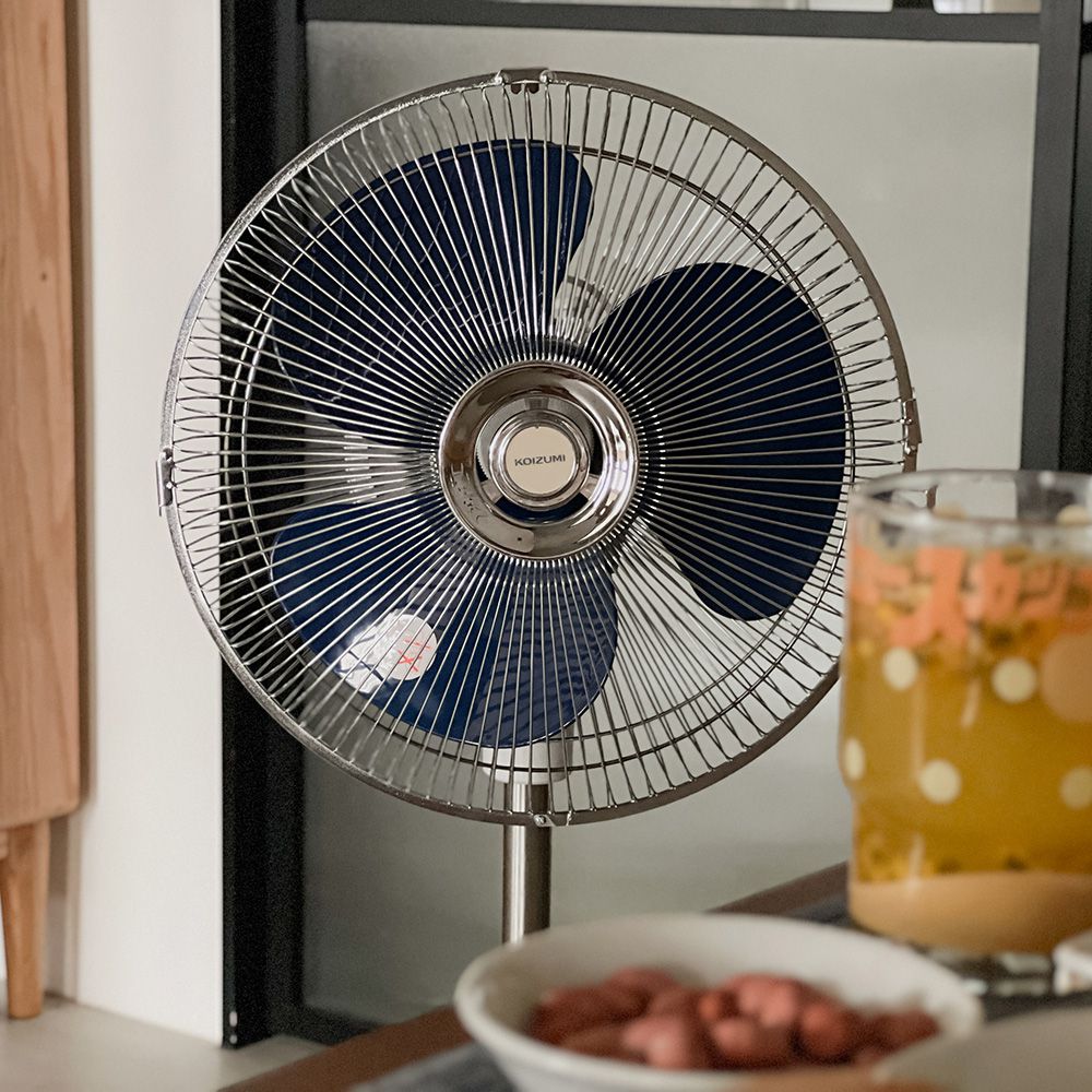 日本KOIZUMI 12吋復古電風扇 (藍白款)-藍白 (12吋 藍白)-3.7kg