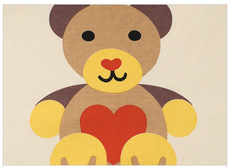 純棉短袖上衣-愛心熊熊-杏色