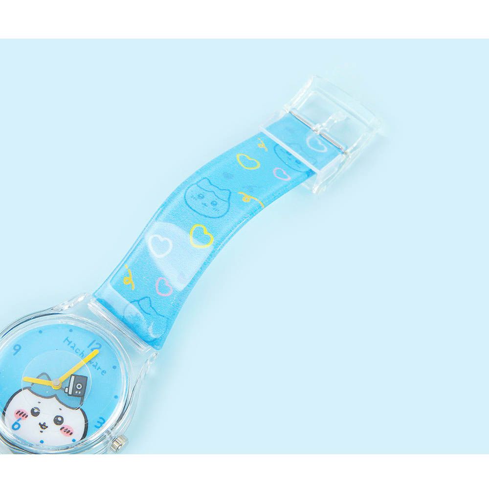 卡通人物吉伊卡哇圖案指針手錶-卡通人物小八貓-藍