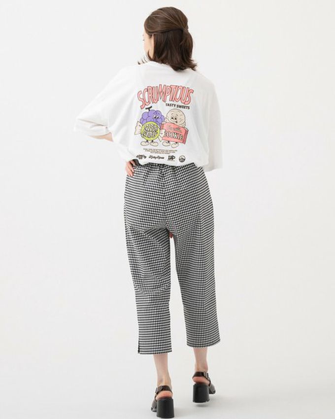 日本 gleam - 美式復古糖果印花寬大風短袖T恤-燕麥灰