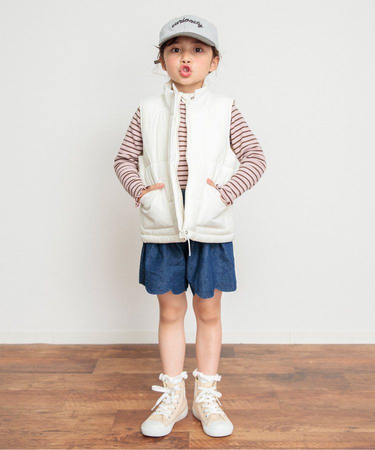 日本 BREEZE - 俏麗扇形邊鬆緊短褲-斑點-黑