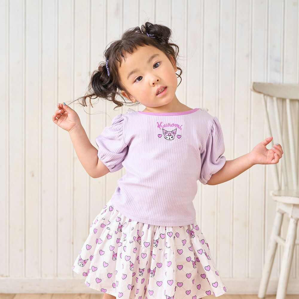 日本 ma lalumiere store - 三麗鷗聯名 背交叉澎澎短袖上衣-酷洛米-紫