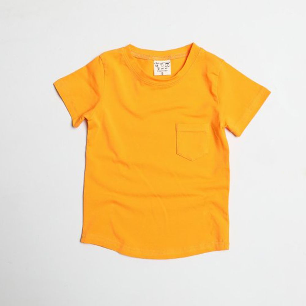 韓國製 - 水洗加工布口袋T-橘
