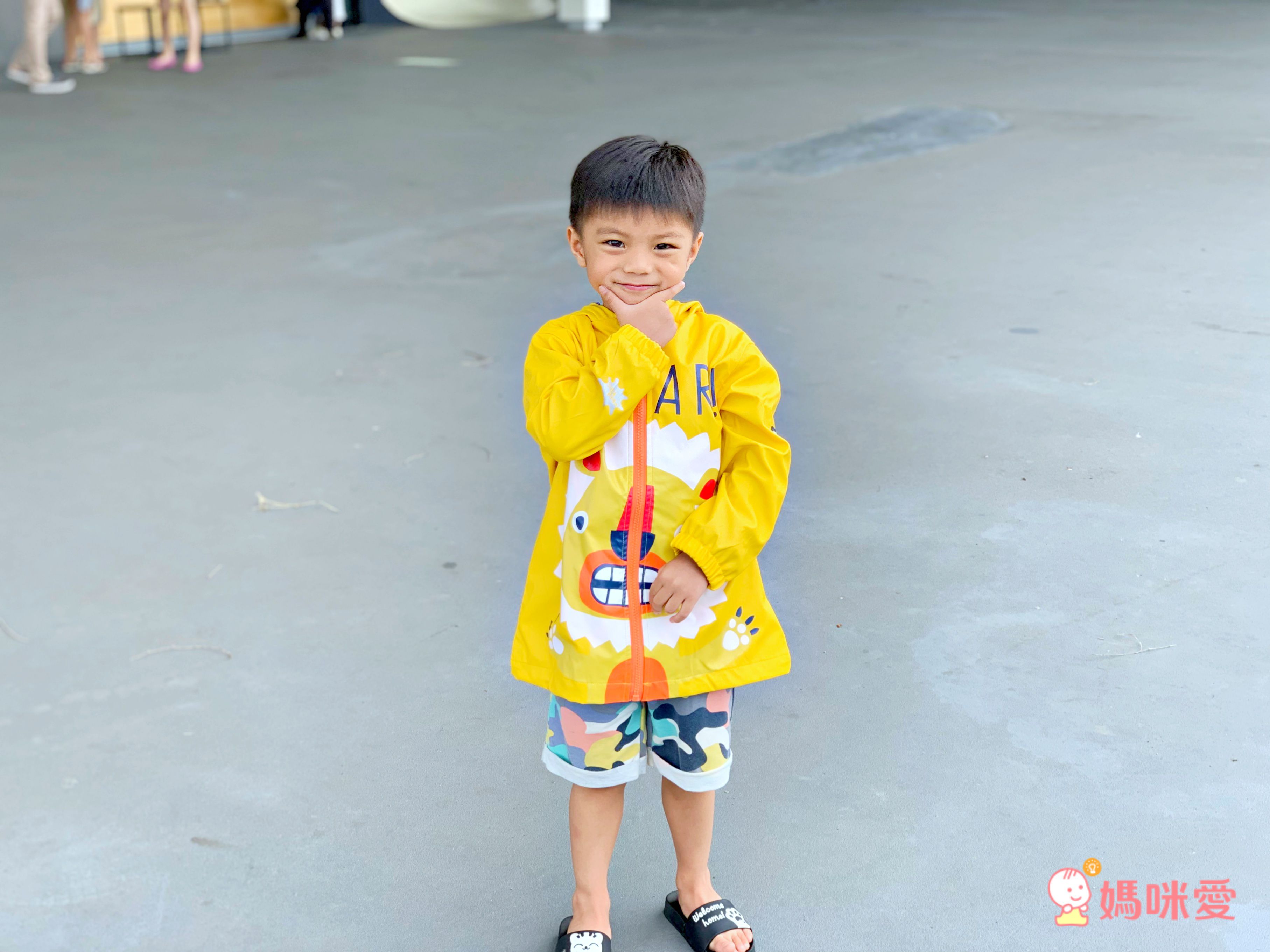 英國 Squid Kids - 厚款變色雨衣-半彩色海星-水藍