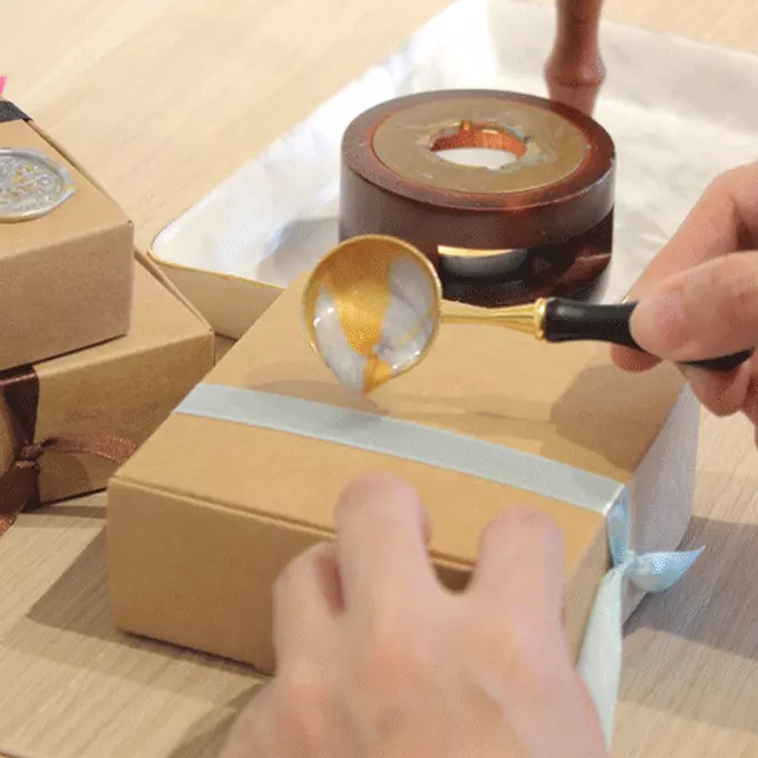 HAPPYMT - 客製火漆章封蠟超值組-金色蠟粒-25mm圓章