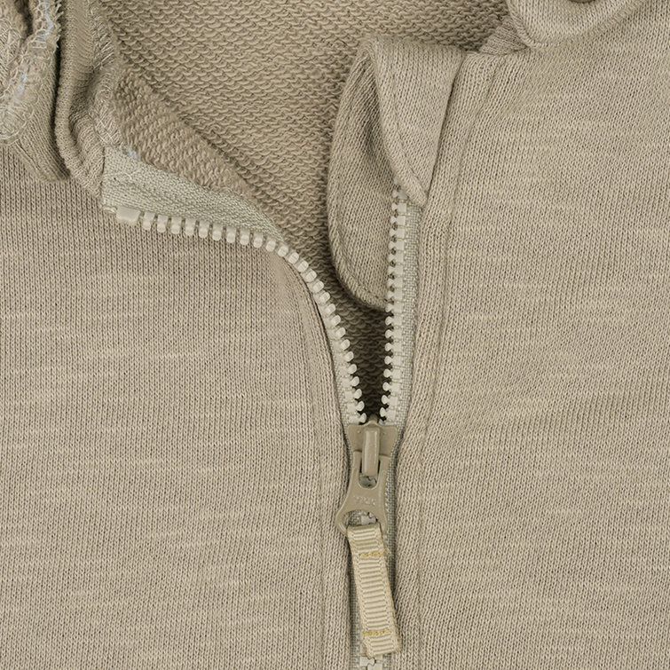 akachan honpo - 連帽外套 粗節紗-毛圈內裡-咖啡色