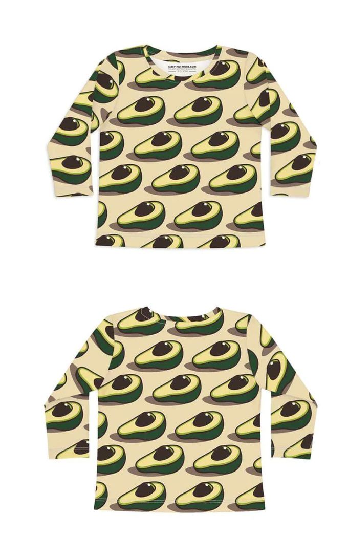 英國 SLEEP NO MORE - 100% 有機棉兒童圓領長袖上衣-酪梨 (2-4 Y)