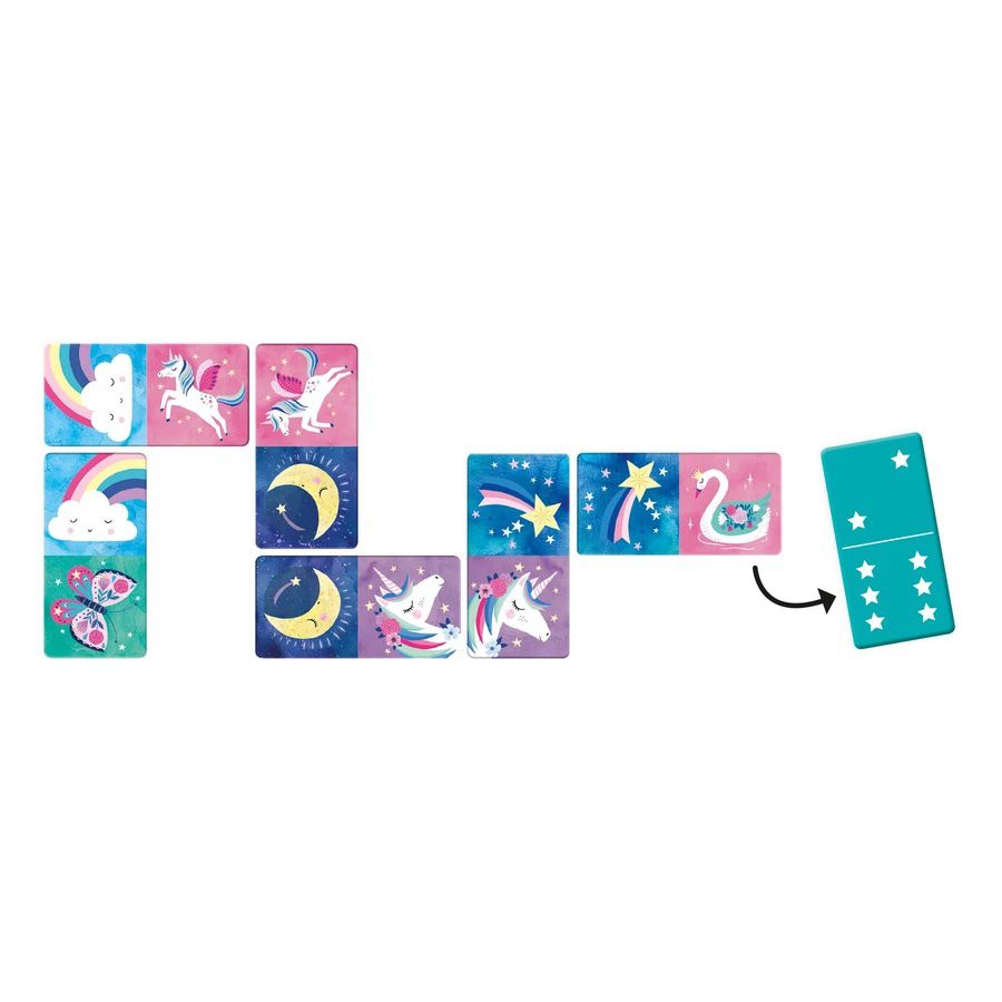 美國 mudpuppy - 多米諾骨牌遊戲-獨角獸