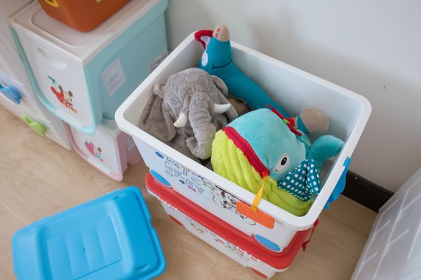 日本 IRIS OHYAMA - 迪士尼米奇迷你系列可推拉玩具收納箱 KTC-450-紅