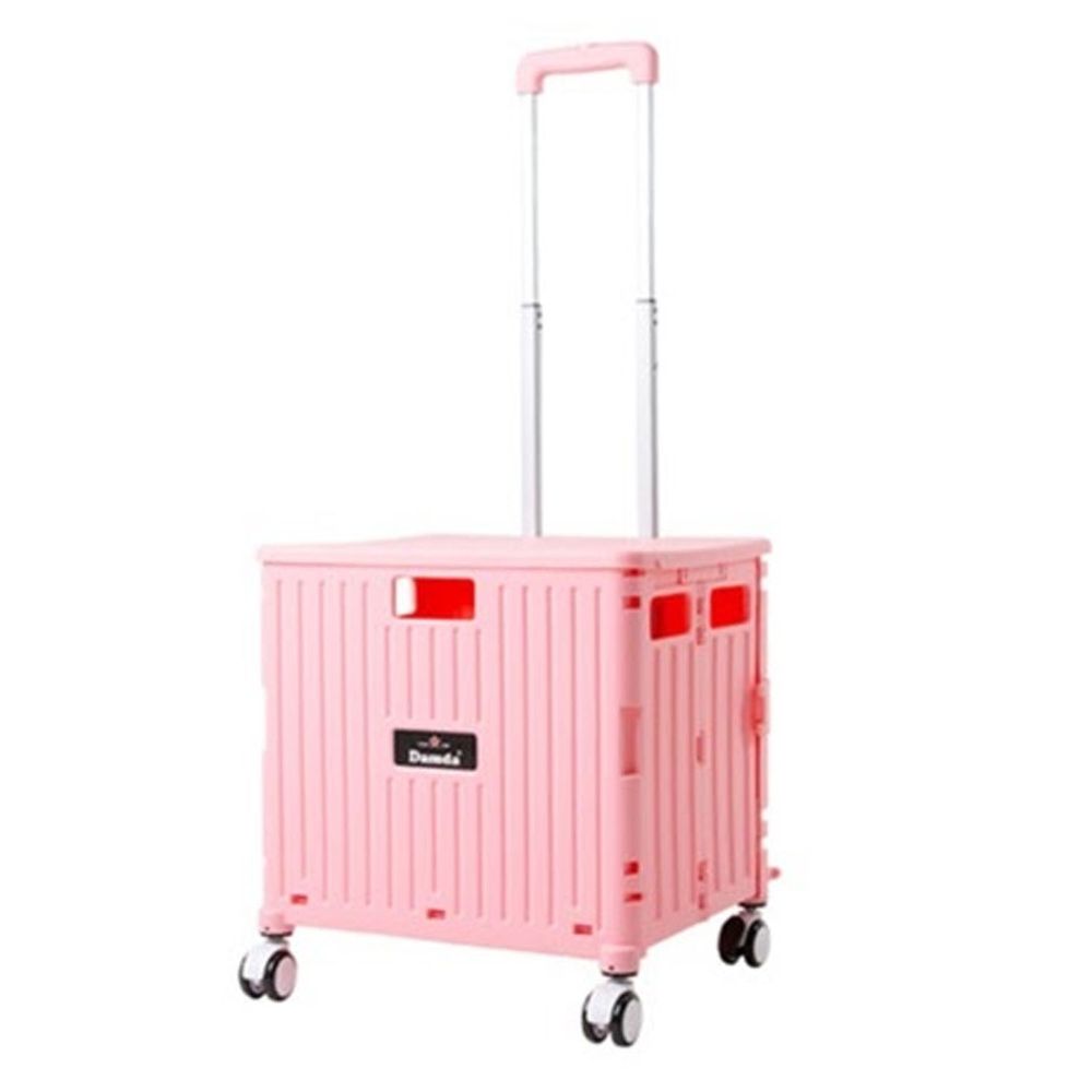 韓國 Damda - 四輪購物車-65L/承重60kg-粉色-42X37x45cm