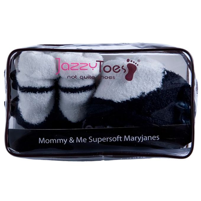 美國 Jazzy Toes - 時尚造型棉襪/止滑襪/假鞋襪/嬰兒襪兩入組-親子毛巾襪