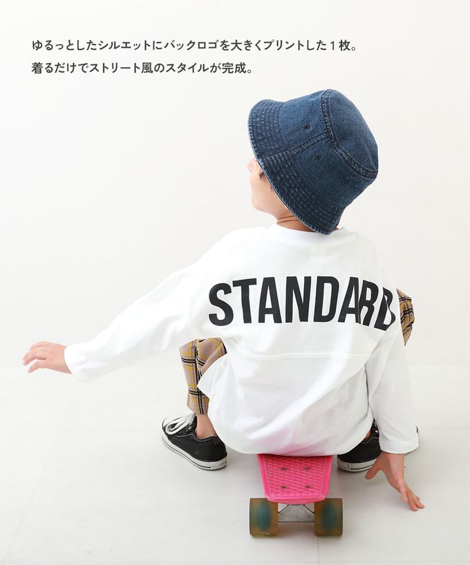 日本 devirock - 100%棉 背後英文標語長袖上衣-黑