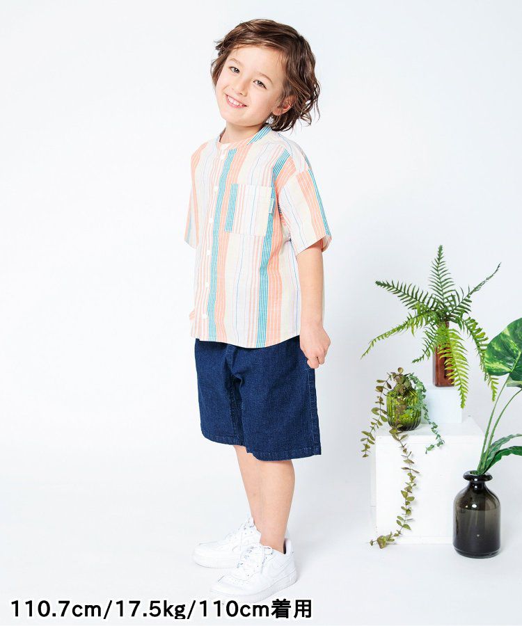 日本 BREEZE - 彩色標籤腰束口休閒短褲-軍綠