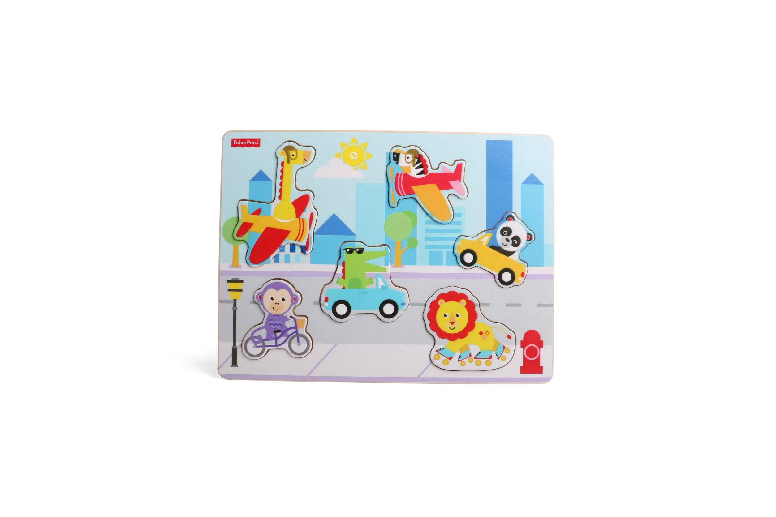 美國Fisher-Price 費雪 - 費雪手抓拼圖-城市交通