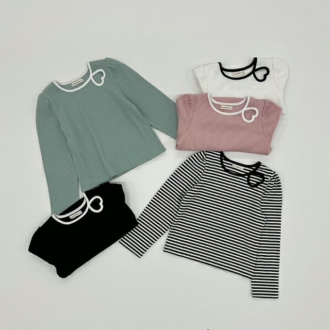 日本 Lycee mine - 愛心鏤空羅紋長袖上衣-粉紅