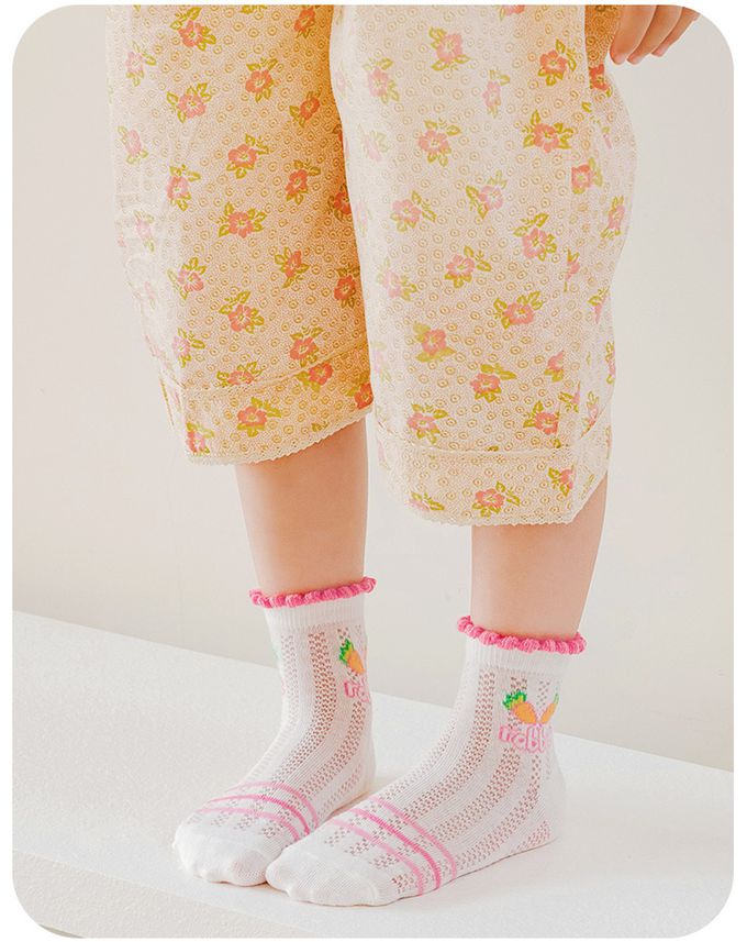 甜心小兔愛胡蘿蔔網眼短筒棉襪