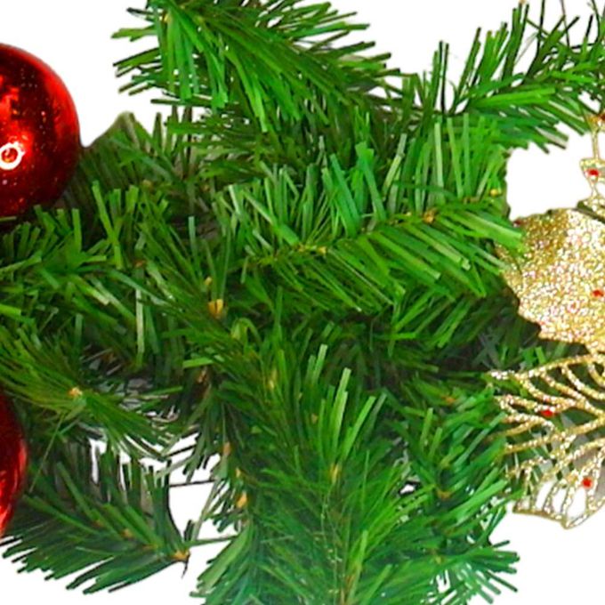 MODACore 摩達客 - 摩達客台製9呎(270cm)聖誕裝飾樹藤條 (紅金色系) (可彎曲調整/可掛門邊/窗邊/牆沿) 本島免運費