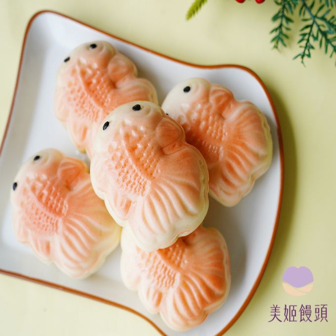 美姬饅頭 - 小金魚鮮乳造型紅豆包-50g/顆*6入裝