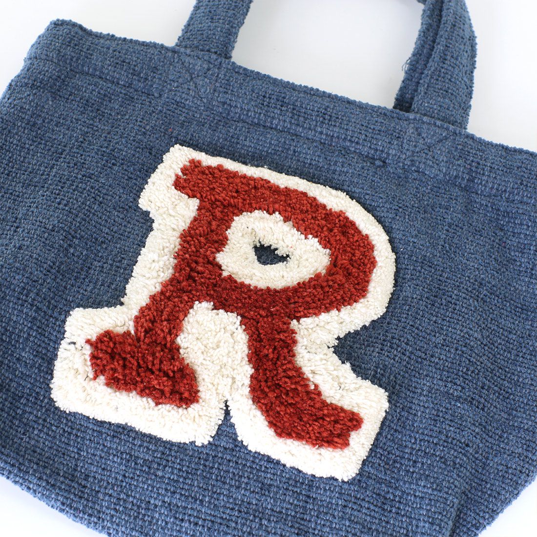 日本 TOMO - 毛茸茸英文字母刺繡帆布包-S-暖黃 (29×21×D10cm)