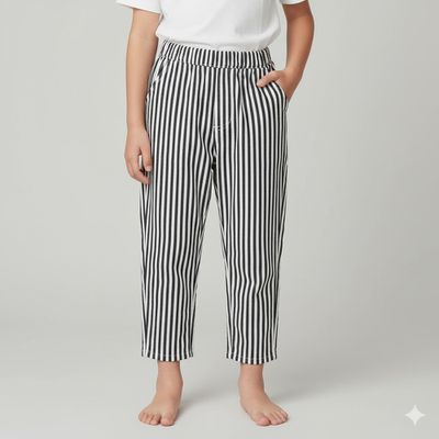 akachan honpo - 寬版錐形褲-象牙白色