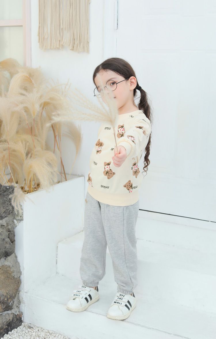 純棉長袖大學T-熊熊