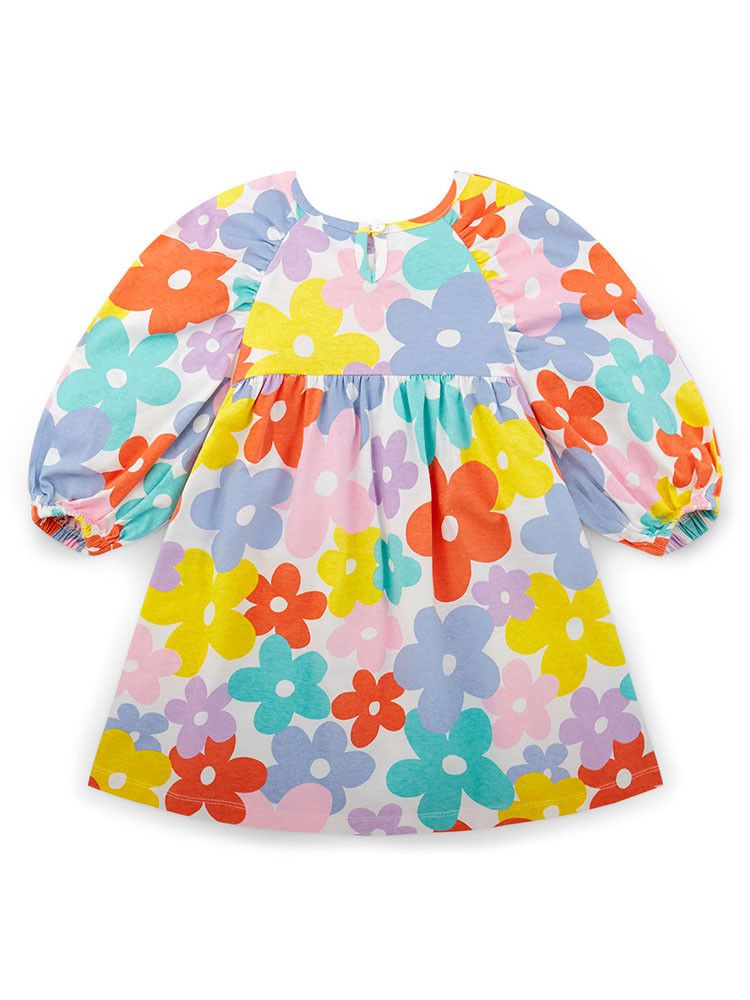 韓國 Jelispoon - 花花澎澎連身裙-白