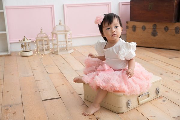 日安朵朵 - 女嬰童雪紡蓬蓬裙-玫瑰石英