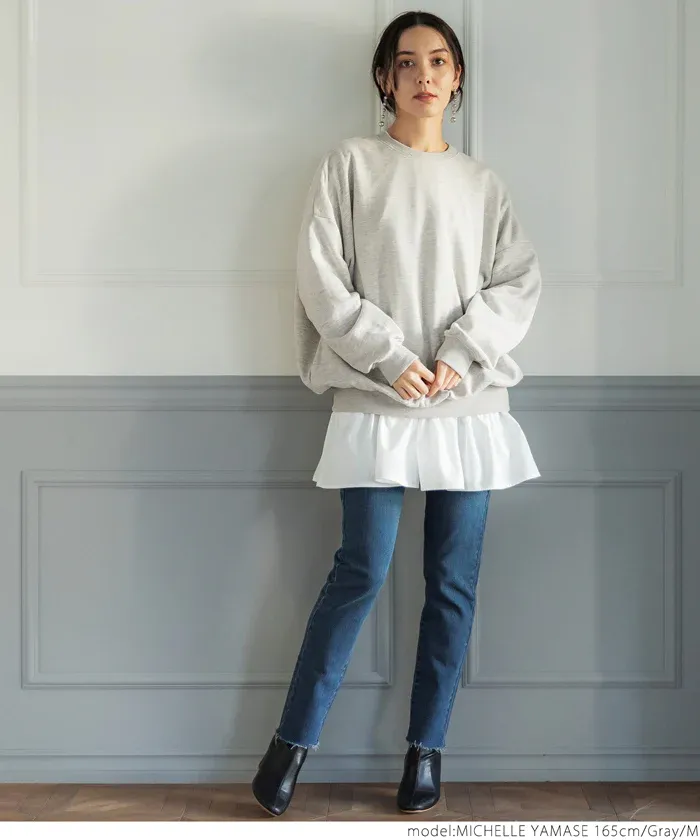 日本 COCA - 舒適內磨毛萬能大學T-素色-淺灰