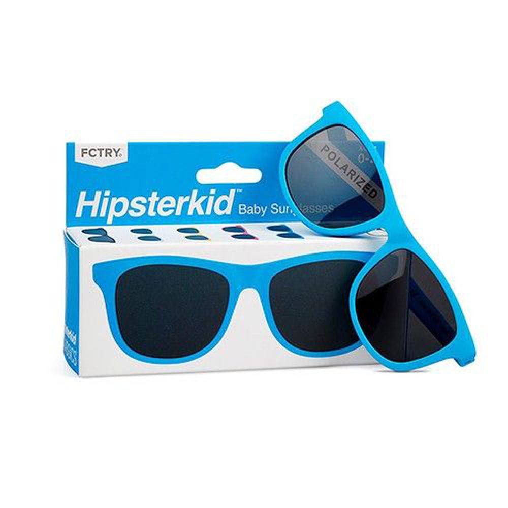 Hipsterkid - 抗UV時尚嬰童偏光太陽眼鏡(附固定繩)-藍