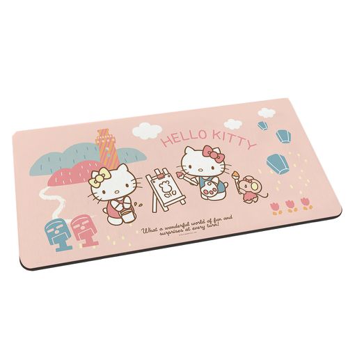 Sanrio三麗鷗【寫生KITTY】軟式珪藻土吸水地墊 浴室地墊 腳踏墊 吸水墊80X38X0.5cm