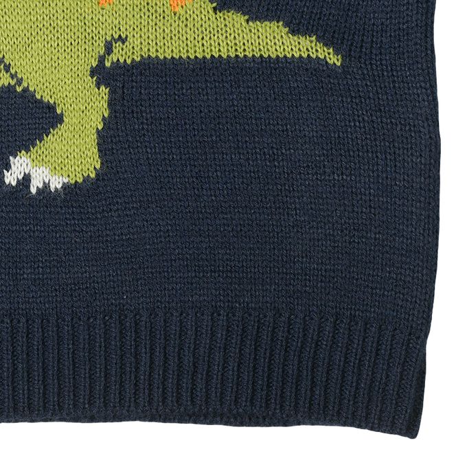 akachan honpo - 針織休閒上衣-緹花-深藍色