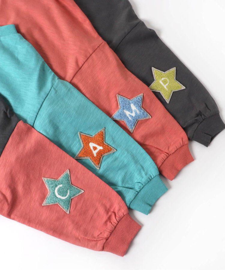 日本 BREEZE - 時髦星星刺繡長袖上衣-粉橘