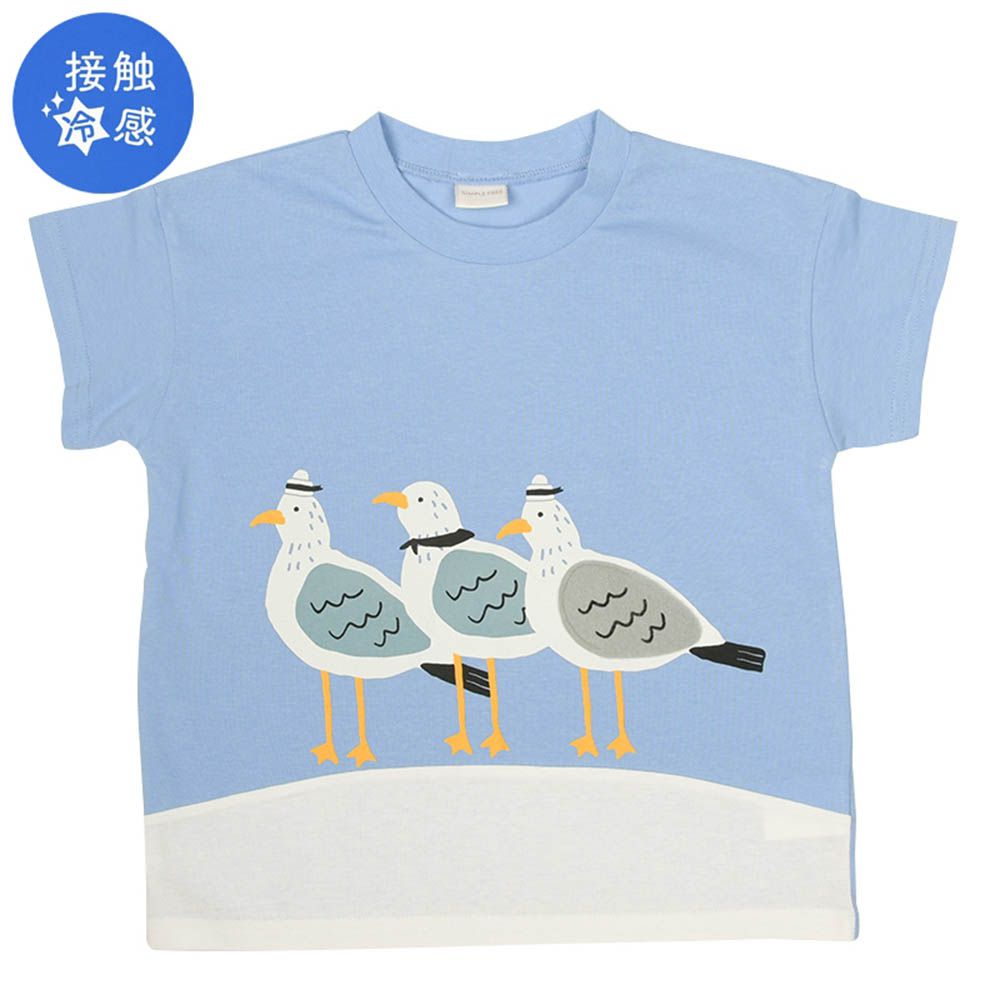 涼感短袖T恤-動物-淺藍色