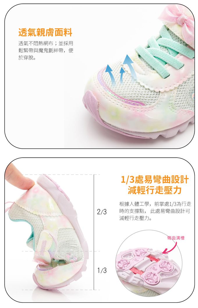 Moonstar日本月星 - 月星LV系列甜心運動款(中大童段)-運動鞋-白