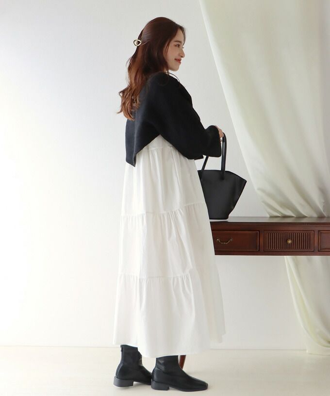 日本 BLUE EAST - 交叉超短版長袖針織上衣-杏