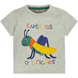 英國 JoJo Maman BeBe - 超優質嬰幼兒童100％純棉短袖上衣/ T-shirt/ 動物T-蟋蟀